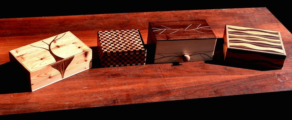 Carved Wooden Trinket Boxes